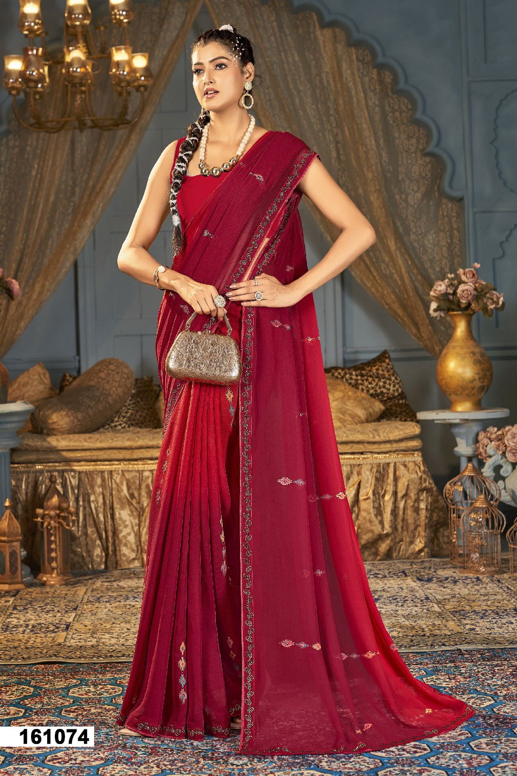 Risha By Vallabhi Georgette Diamond Printed Saree Wholesale Shop In Surat